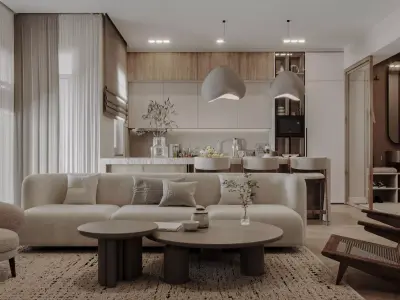 Japandi House Interior  3D model