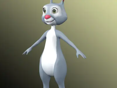 Cartoon Rabbit Low-poly 3D model