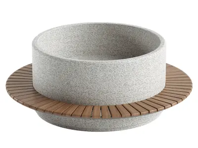 ROUND PLANTER BENCH 342 3D model