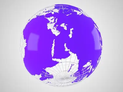 Globe News Skeleton Purpal 3D model