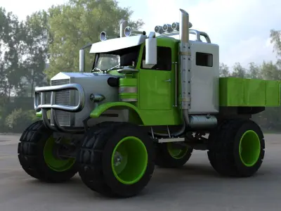 Monster Flatbed Truck 3D model