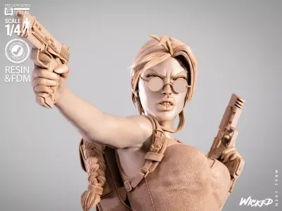 Wicked Movies Lara Croft Bust 3D print model 3D print model