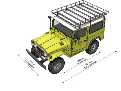 TOYOTA LAND CRUISER FJ40 SHORT WHEEL BASE RC BODY STL FILE  3D print model