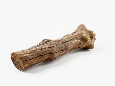 Driftwood Brass Accent Log D model pack Low-poly 3D model