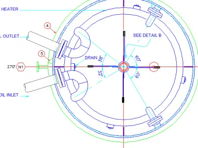Mixer in ID1410 Vessel 875 kPa Drawing 3D model