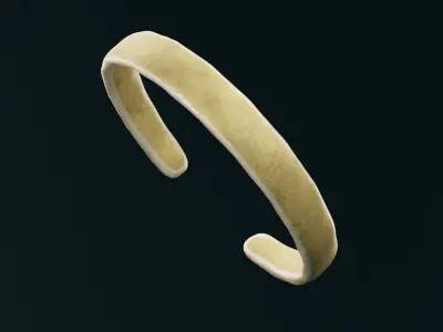 Golden Bangle Low-poly 3D model