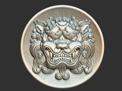 Guardian Lion Head 3D print model