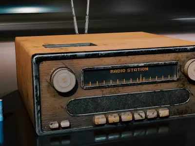 Old Radio Model - Game Ready Low-poly 3D model