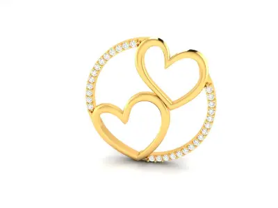 Women Heart Pendant 3DM STL OBJ FBX Render Details 3D print model get