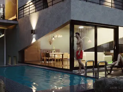 Native Revit Forest House 3D model