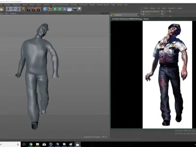 Zombie Resident Evil Police Free 3D model