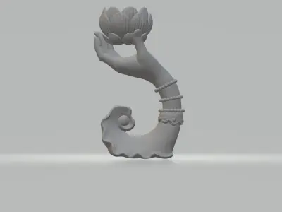 Guanyin Buddha Hand - Lotus 3D model