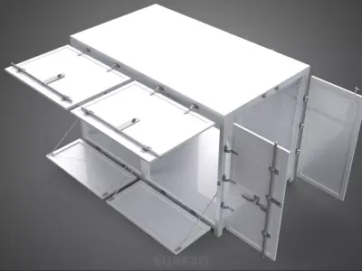 STORE SHOP FOOD BOX TRUCK SIDE DOOR BOOTH STAND CATERING VAN CAR 3D model