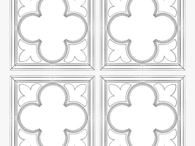 Uttermost vellauni aged wood quatrefoil mirrors 3D model
