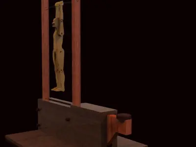 Maromero wooden stand with person Free 3D model