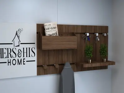 organizer for wall 3D model