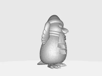 Cute Christmas Penguin 3D Print Holiday Penguin Figurine 3D print model