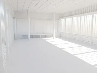 Dojo Hall Low-poly 3D model