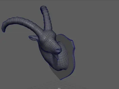 WILD GOAT TROPHY Low-poly 3D model