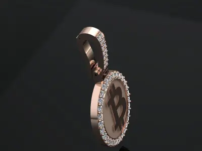 Bitcoin Pendant 3D Model Crypto Inspired Jewelry Design  3D print model