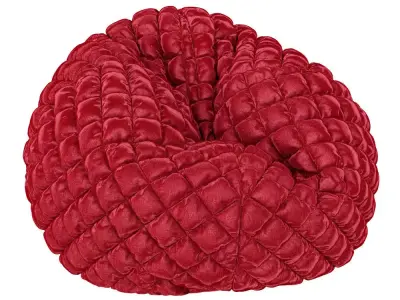 Quilted beanbag chair 3D model