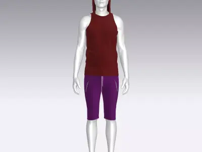 Sport Suit Low-poly 3D model 10