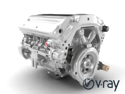 Inline 4-Cylinder Engine Precision model pack Low-poly 3D model