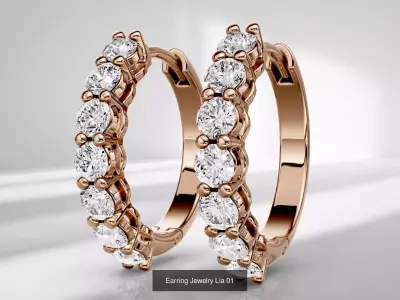 Lia 11 Earrings Collection 3D Model Pack
