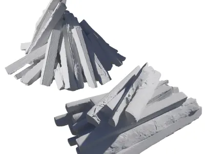 Ultra realistic Firewood Scan Low-poly 3D model