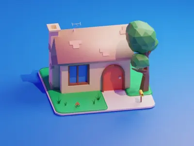 House Low-poly 3D model 6