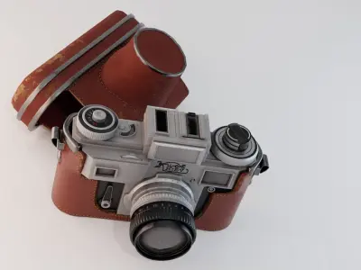 Vintage Camera KIEV4A PBR Game Ready VR  AR  low-poly  3d model Low-poly 3D model