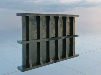 Steel Wall Free low-poly 3D model