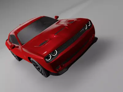 Supercar dodge sport car Low-poly 3D model