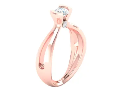 Rose gold -Diamond Ring- 3DM AND STL File  - DC LR-0811 3D print model
