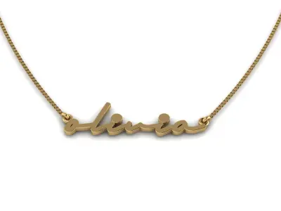 Custom Diamond Name Pendant OLIVIA 3D print model
