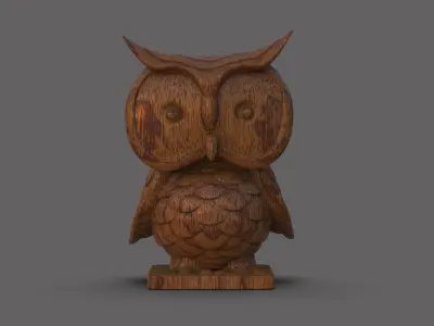 Wood Owl 3D print model