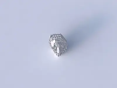 Vase bent rectangle with cracked organic lattice 2 3D print model