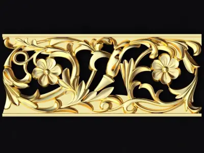 Central decor ornament for furniture 3D model 488