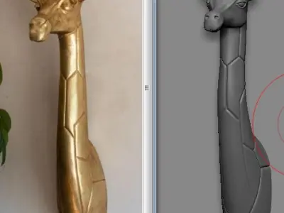 Giraffe bust lamp 3D model