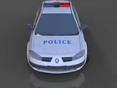 Renault Megane 2005 Police Car 3D model