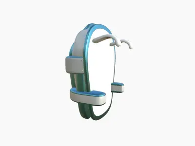 SciFi Backpack C05 White Blue - Fashion Character Design Free low-poly 3D model