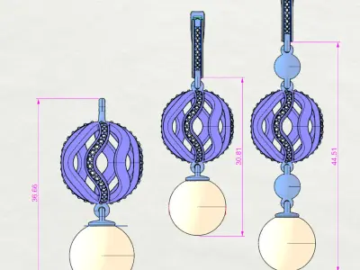 Earrings with pearls 3D print model