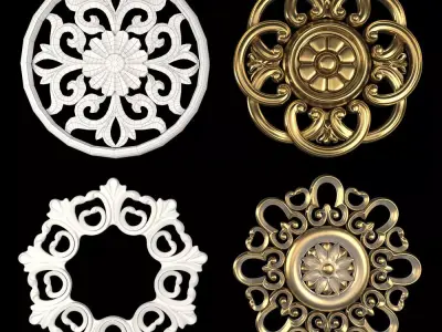 Decorative Wall Rosettes 08 3D model