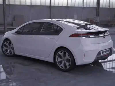 White Opel Ampera 3D model