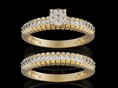 Lux ring silver gold sterling printable jewelry 3D model 3D print model