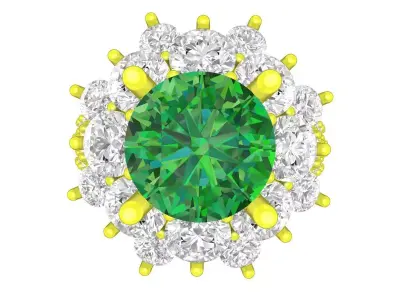 A7441 Luxury Asian Diamond Engagement Ring 3D Model 3D print model