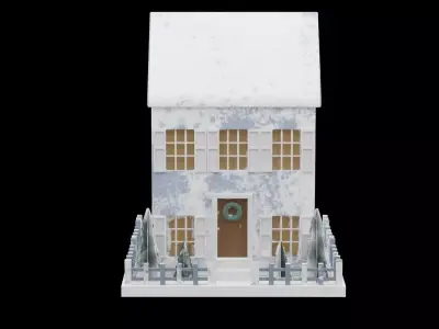 Christmas Putz House Low-poly 3D model purchase