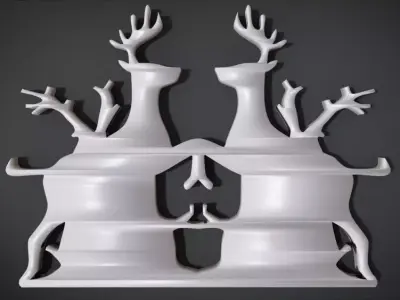 Wall decoration with deer motif 3D print model