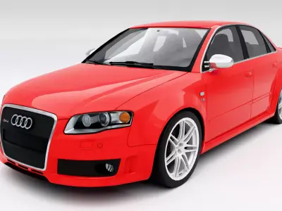 Audi RS4 2008 Low-poly 3D model