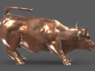 Wall Street Bull Low Poly PBR Realistic Low-poly 3D model